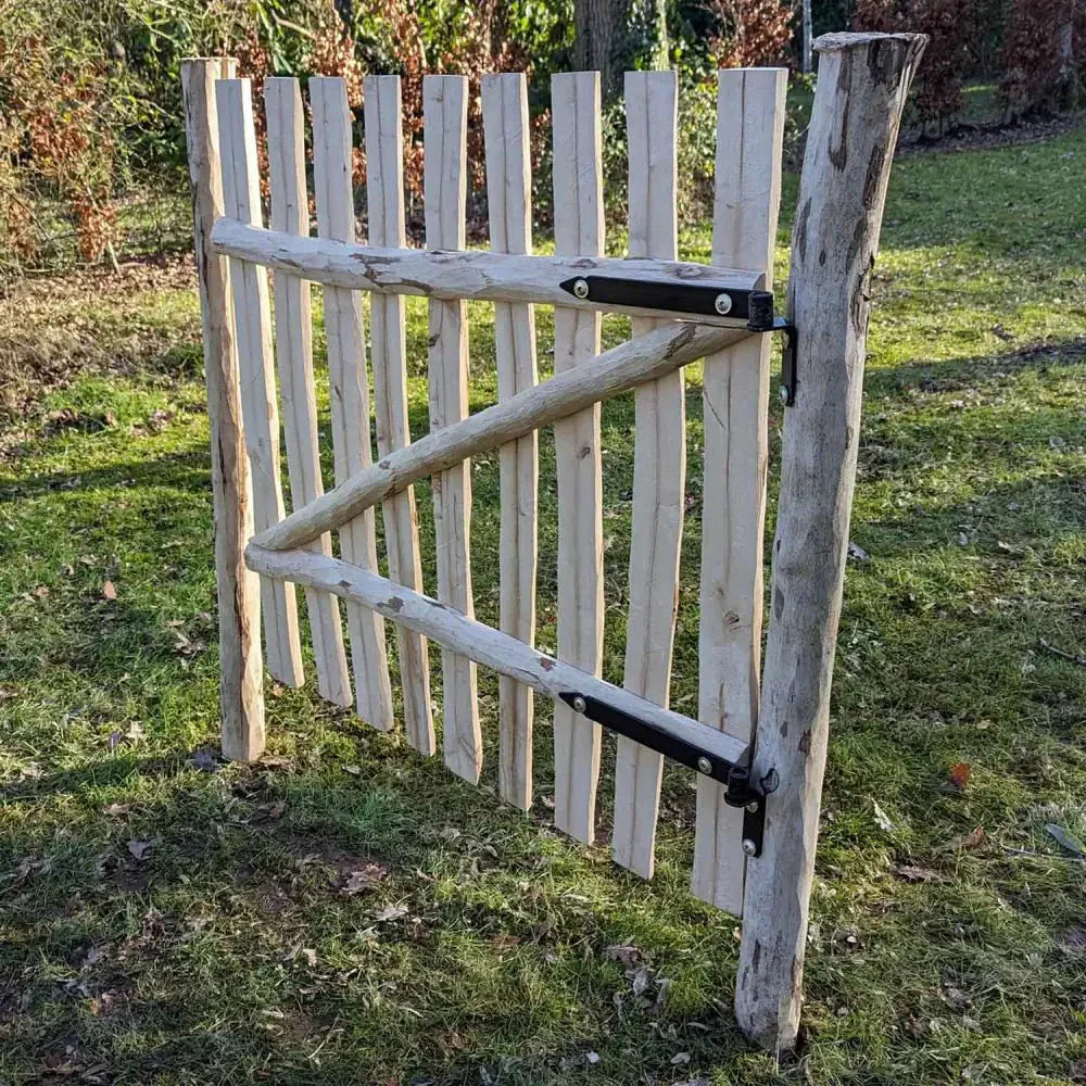 1.2m Chestnut Picket Garden Gate – Rustic Split Hazel with Hinges