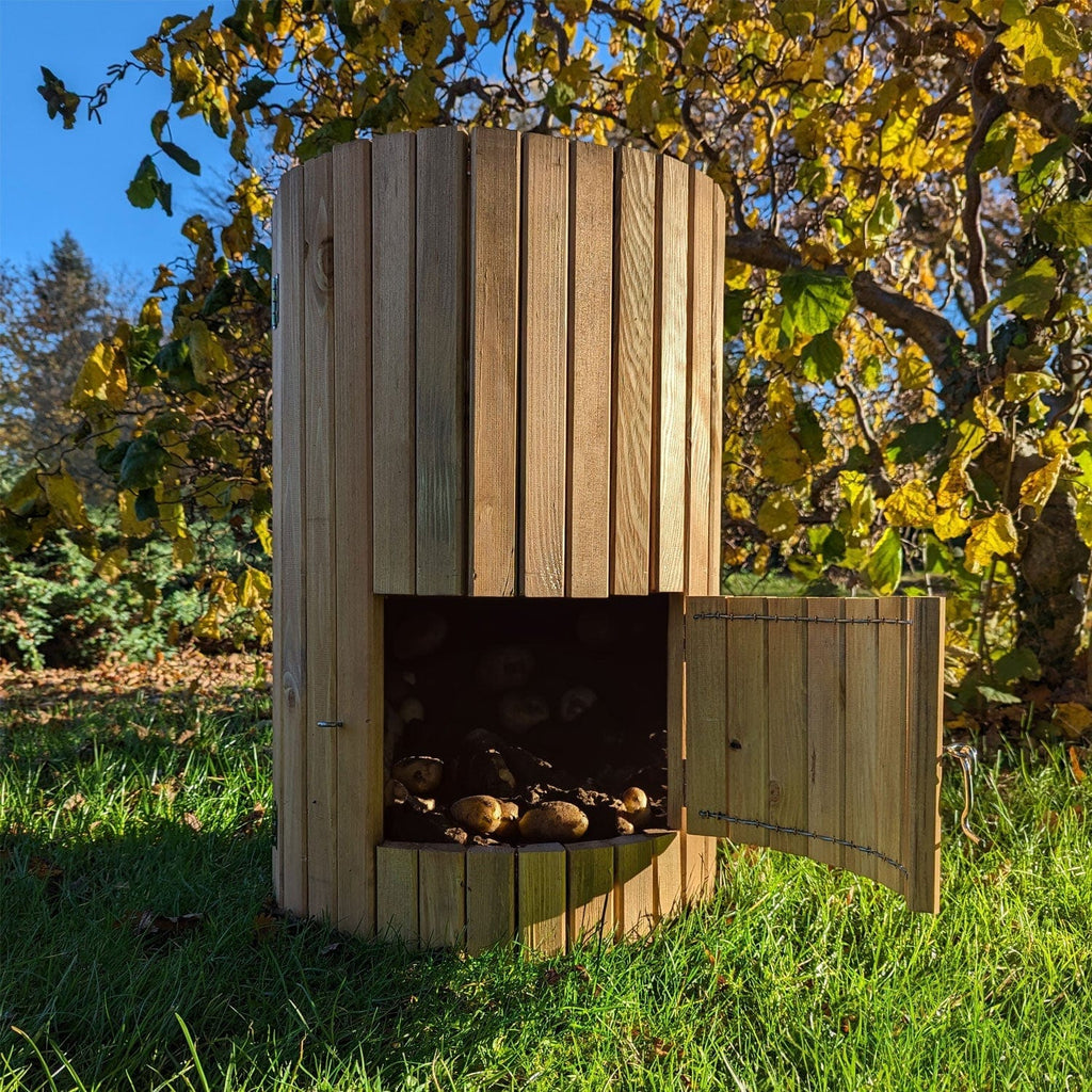 66 Litre Wooden Potato Planter Barrel – Swing Door Harvest Access